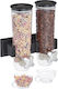 Relaxdays Distribuitor Dublu de Cereale Montare pe Perete 32x15x29 Cm Negru Argintiu Transparent
