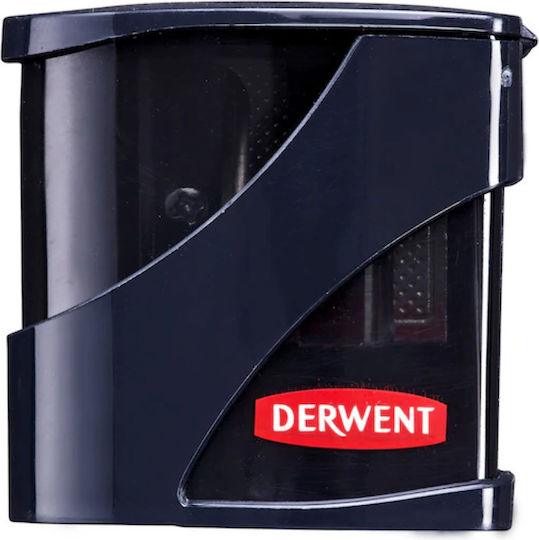 Derwent Professioneller Anspitzer Metall Doppelbehälter Bleistifte Bis 11mm Schwarz