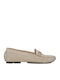 Leather Women's Moccasins In Beige Colour
