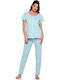 Clio Lingerie Summer Women's Turquoise Pyjama Set