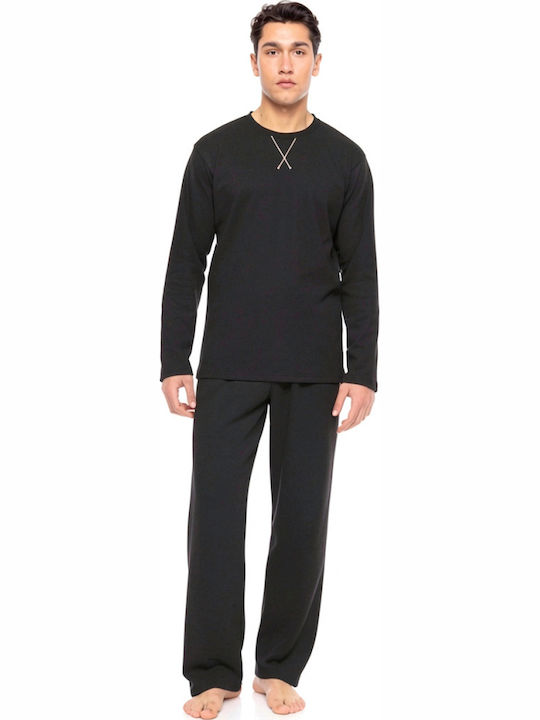 Ulisse Ulisse Herrenpyjama Winter Grau Kohle
