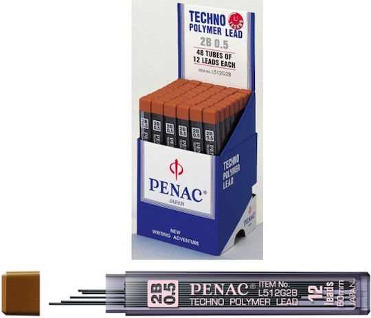 Penac Пълнители За Механични Моливи 0.5мм 12 Бройки 2b