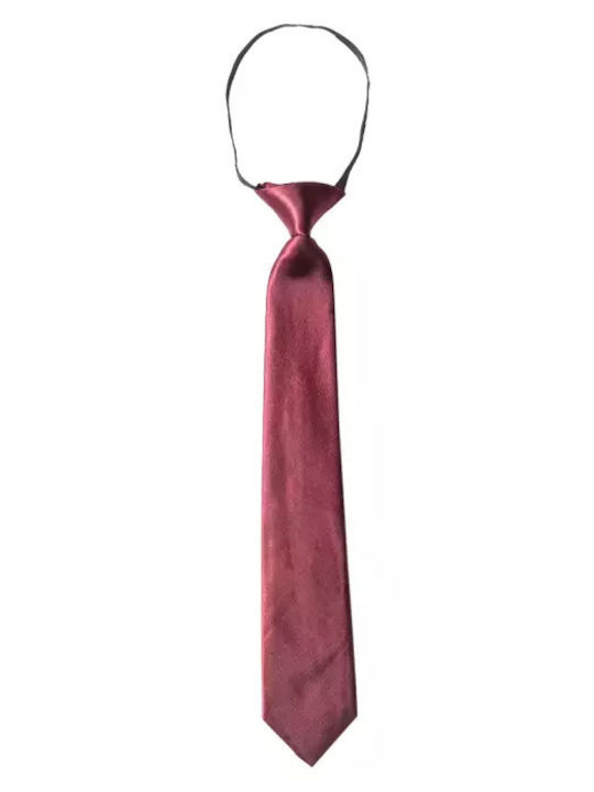 Kids Tie Boys Satin Burgundy