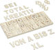 Relaxdays XL Set 104 Holzbuchstaben Beiges 1,5x18x41 cm