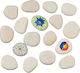 Decorative Stone Set Painting Relaxdays Light Gray 3 Kg Various Sizes 5x9 Cm