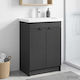 vidaXL Badezimmer Waschtisch-Einheit ohne Waschbecken M78.5xB37.5xH81cm Schwarz