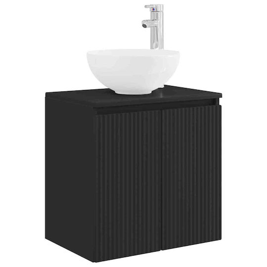 vidaXL Плот със Смесител 49.5x35x63 см Черен