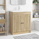 vidaXL Badezimmer Waschtisch-Einheit M56xB37.5xH81cm Holzschatten Sonoma