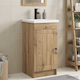 vidaXL Badezimmer Waschtisch-Einheit mit Waschbecken & Spiegel M42xB40xH84.5cm Braun