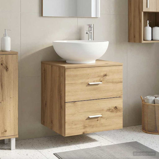 vidaXL Badezimmer Waschtisch-Einheit M49.5xB44.5xH66.5cm Eiche