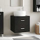 vidaXL Badezimmer Waschtisch-Einheit M49.5xB44.5xH66cm Schwarz Eiche