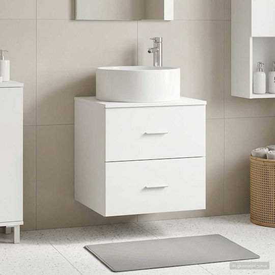 vidaXL Πάγκος με Νιπτήρα Μ49.5xΒ44.5xΥ65.5cm Λευκό