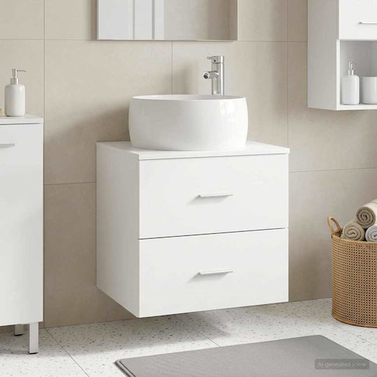 vidaXL Păg Bancă cu Lavoar M49.5xA44.5xÎ66cm Alb