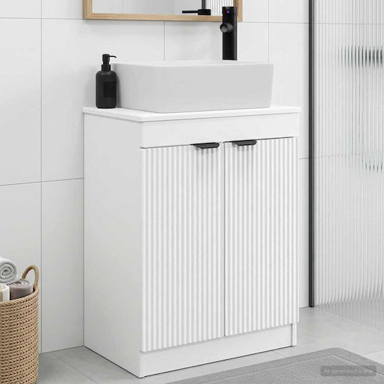 vidaXL Păg Bancă cu Lavoar și Oglindă M54xA35xÎ83cm Alb