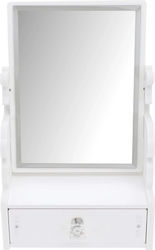 Makeup Mirror Drawer Storing Makeup Accessories Cosmetics Jewelry 28 X 16 Cm White