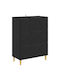 Cabinet De Birou Din Lemn Negru 66x34.5x90cm