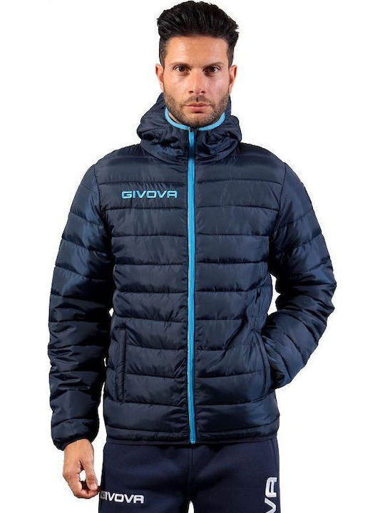 Herren Jacken Winddicht Marineblau/Türkis