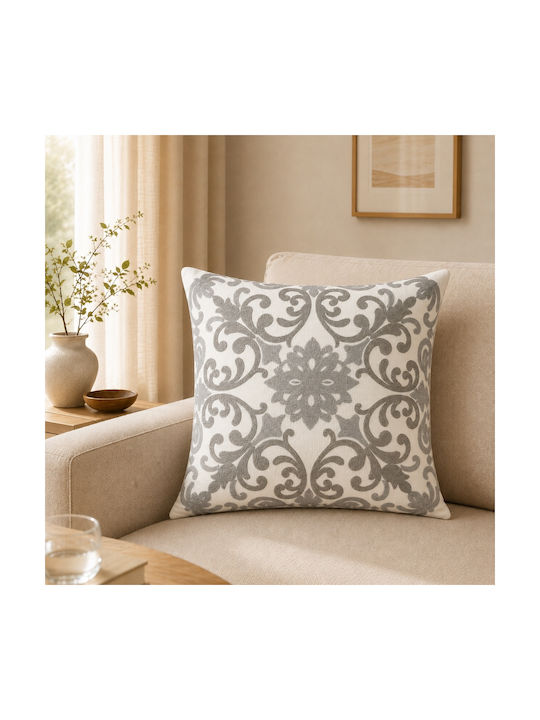 My Home Luxury Decorative Pillow Case Ecru 45x45cm