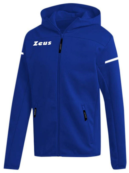 Cardigan With Hood White/Blue