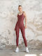 Damen Jumpsuit Burgundy