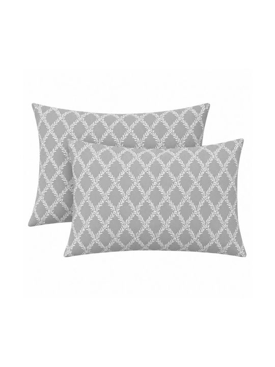 Astron Italy Lucia Pillowcases Set Gray 52x72cm