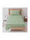 Astron Italy Kinderbettlaken Set Mit Gummizug Baumwolle Dinosaurier Grün 100x230cm 2 Stück