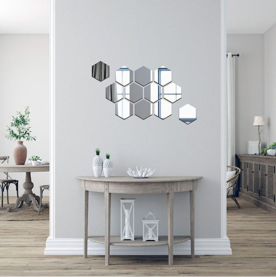 SteweHome STE-008131-P8131 Wandspiegel Vollkörper Asymmetrisch Silber 120x110cm