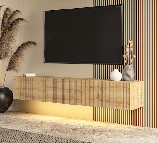 TV Stand with LED Lighting Synthetic Wood M150xD31xH29cm