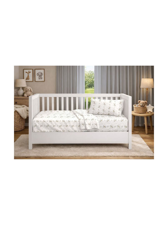 Dimcol Set Baby Crib Cotton Sheets Bear Multico...