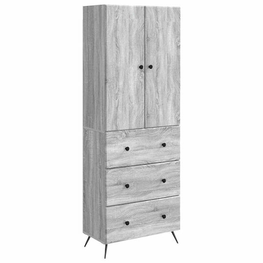 vidaXL Bathroom Column Cabinet Wall Hung M66xD34.5xH90cm Sonoma