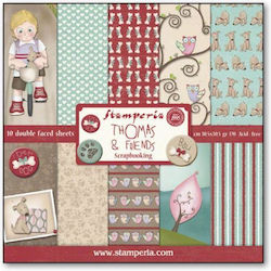 Stamperia 10 Scrapbooking Sheets 30.5x30.5cm Double Sided Thomas