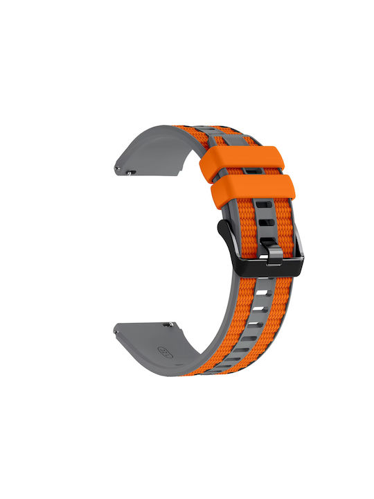 Nylon Hybrid Silicone Strap Realme Watch S Gray Orange