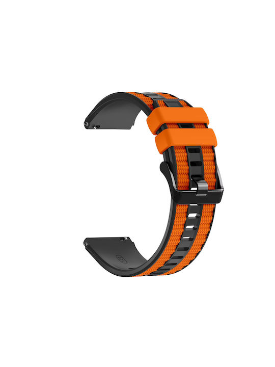 Найлонов Хибриден Каишка Силиконов Amazfit GTR 4 46 мм Черно Оранжево