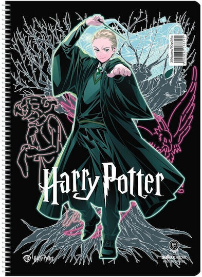 Harry Potter Caiet Școlar Cu Spirală Cu Dungi A4 60 Foi De Hârtie 2 Separatoare