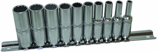 Satra Long Spline Sockets with 1/4" Frame Host Set 10 Pieces