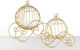 Metallic Decorative Gold Carriages Set of 2 Pieces 38x16x37 27x13x29cm