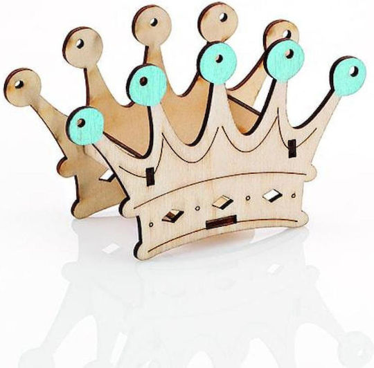 Wooden Crown Turquoise Wedding Favor 10x4 5x6cm Per Set 12 Pieces