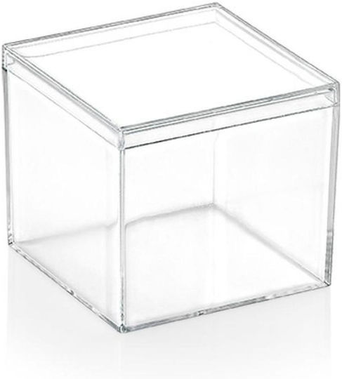 Wedding Favor Box Square Pvc 6.5x6.5x5.8cm Per Set 12 Pieces