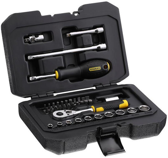 Stanley Ratchet with Sockets 1\4" 37 Pieces