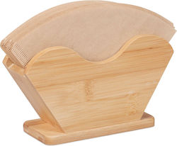 Relaxdays Kaffeemaschinen Zubehör Kaffeefilterspender Bambus 10x18x6 cm Natürliche Kapazität 140 Filter