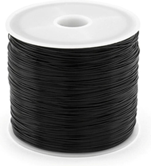 Силиконов Еластичен Шнур 0.8mm 100m Черен Опаковка 1 Брой