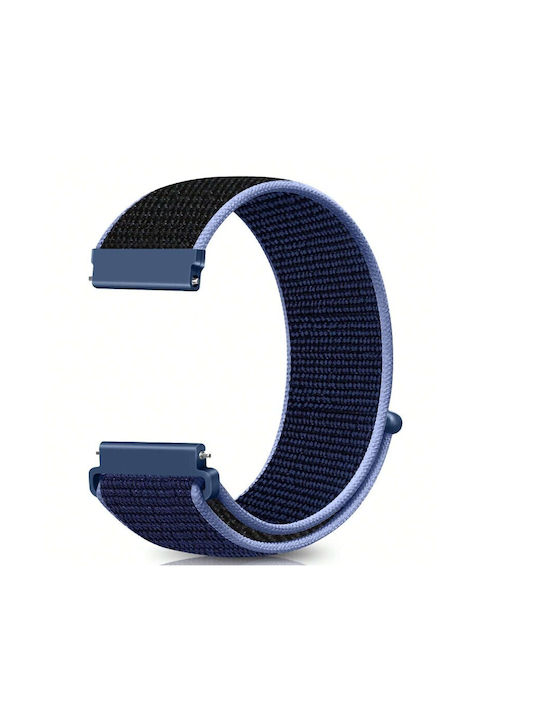 Nylon Λουράκι Αυτοκόλλητο Κλείσιμο Realme Watch S Light + Dark Blue