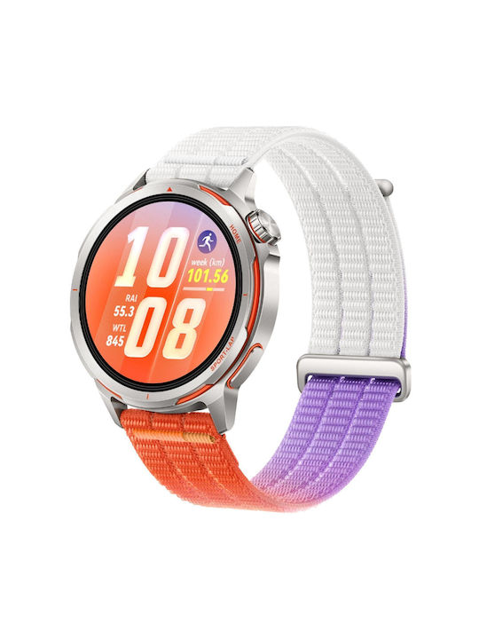 Nylon Tragbare Bänder Selbstklebend & Metallischer Verschluss Amazfit Balance 46mm Dawn Orange