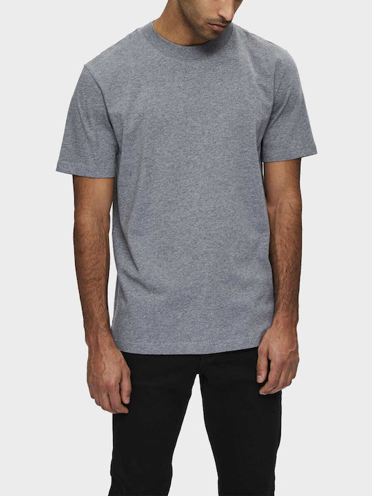 Selected Kurzarm Herrenbluse Grau
