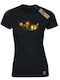Takeposition Women's Black Cotton T-shirt