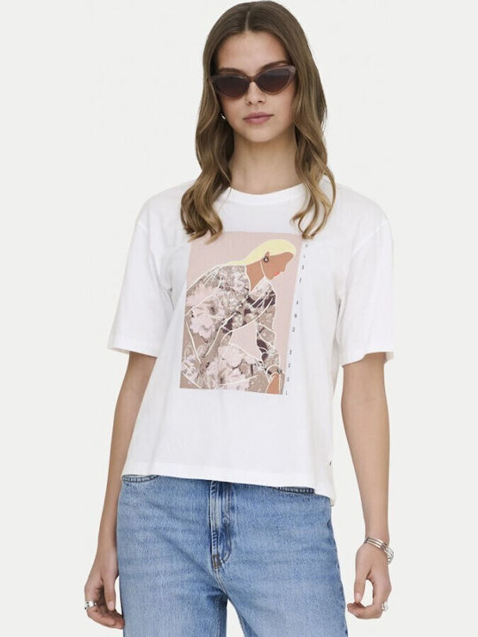 Only Damenbluse Baumwoll-Kurzärmelig mit Print
