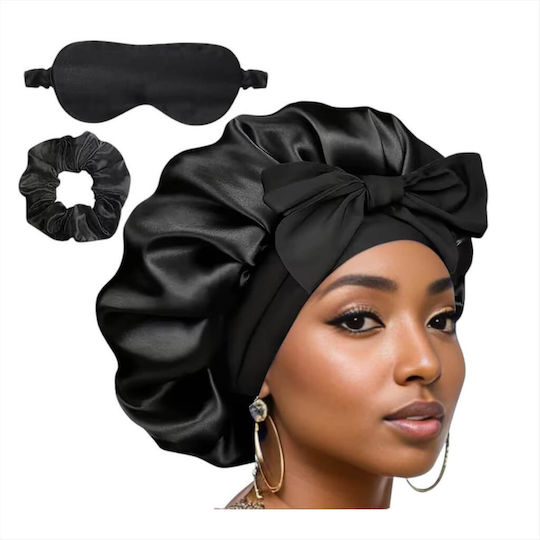 Set Σατέν Σκουφάκι Ύπνου Μάσκα Ματιών & Scrunchie