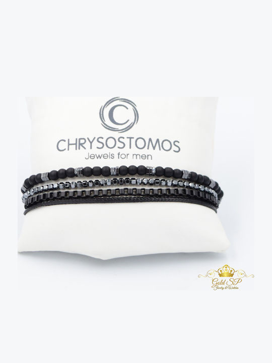 Chrysostomos Men's Macrame Steel Bracelet