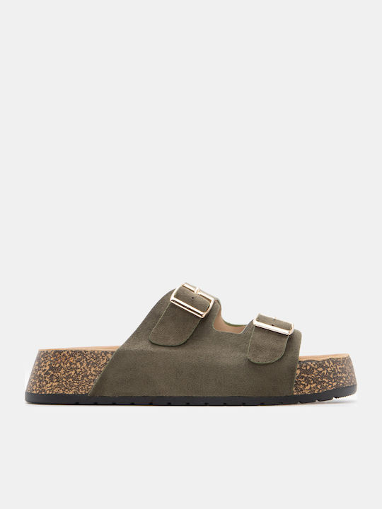 Sandale Casual Damă Flatforme Kaki