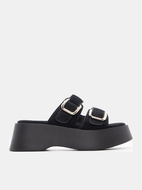 Luigi Sandale Casual Damă Flatforme Negre